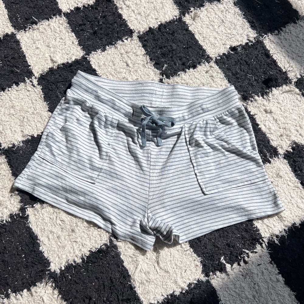 Nordstrom Grey and White Striped Lounge Shorts